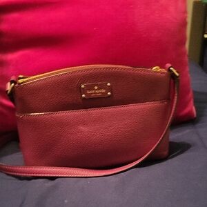 Kate Spade Red Crossbody Bag with Gold Accents
